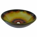 H2H OCCASO Mystic Orange Black and Off White Hand Painted Glass Vessel Sink - 16.5-Inch Diameter H23082316